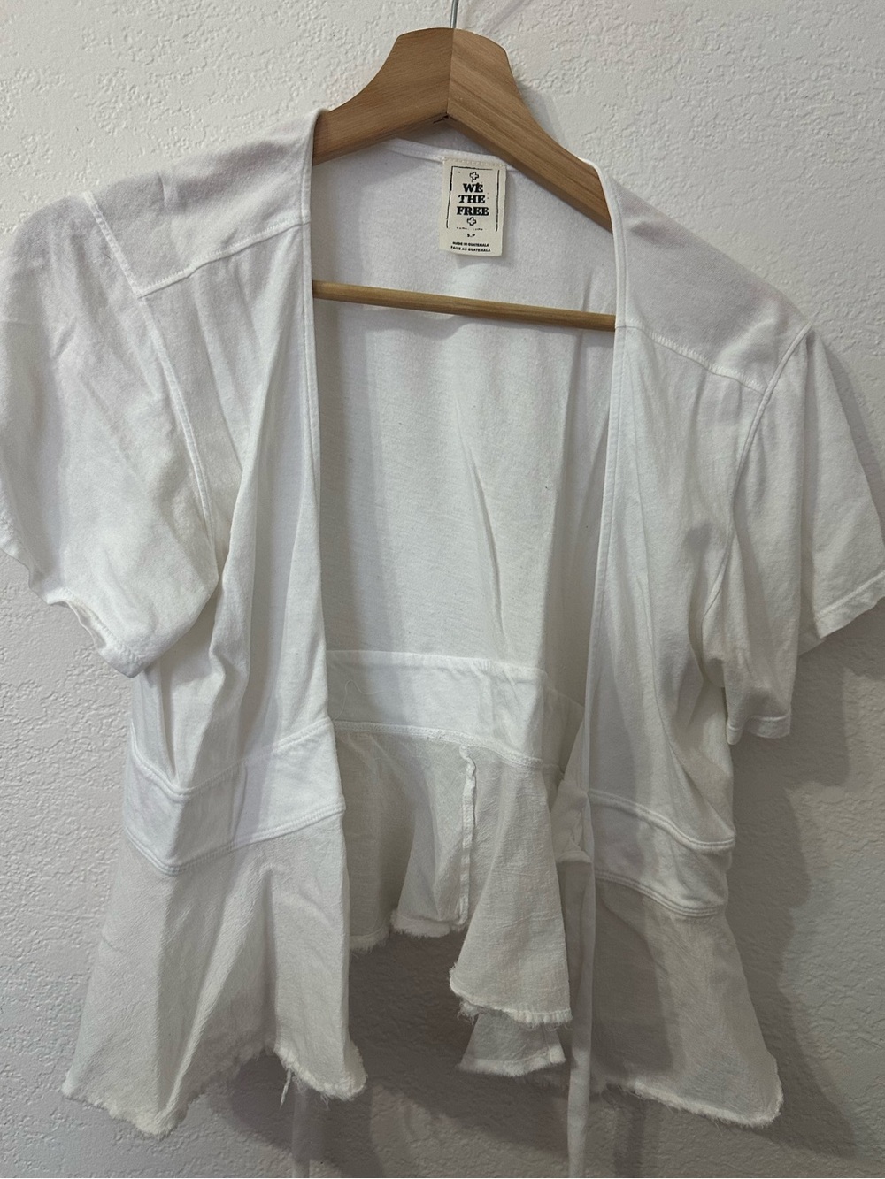 Free People We The Free Knot Me Tee Tie Front Top in White - Size S - Picture 7 of 9